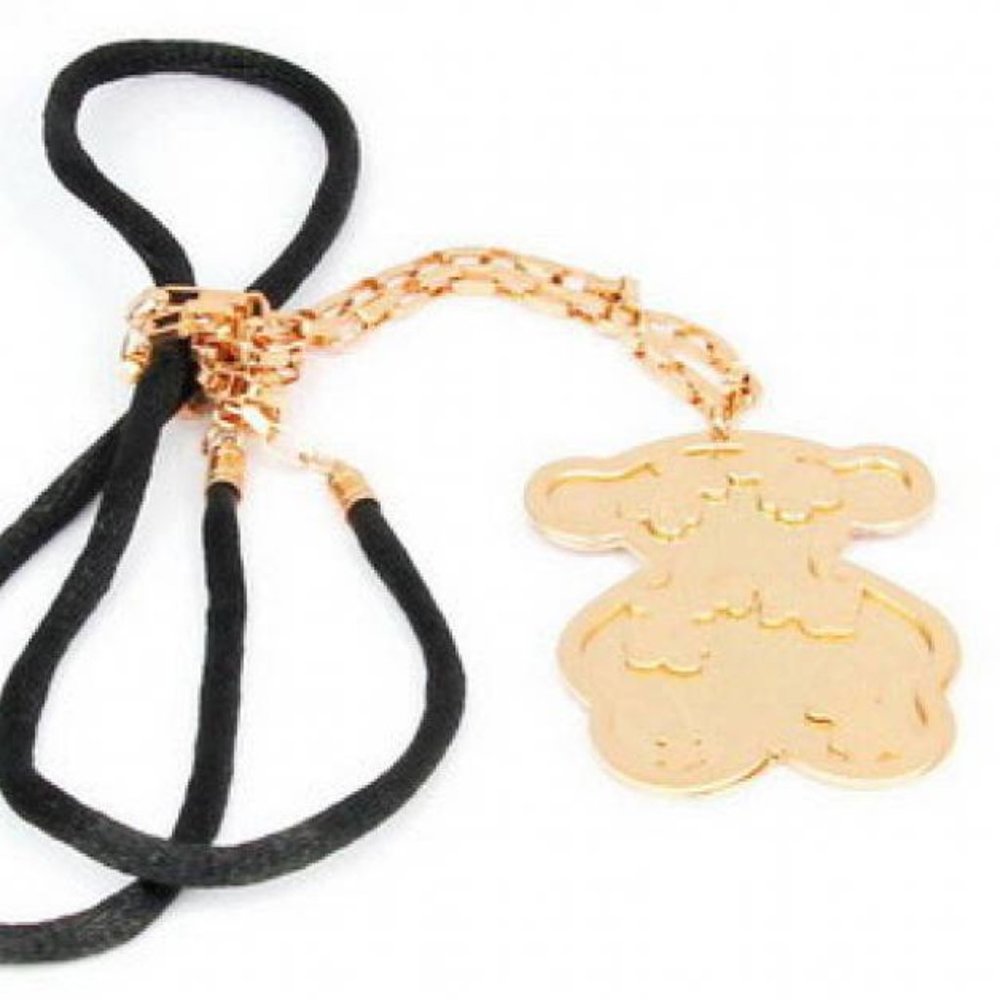 Teddy Bear Necklace Rose Gold or Silver Stainless Steel cord 30" NWT
